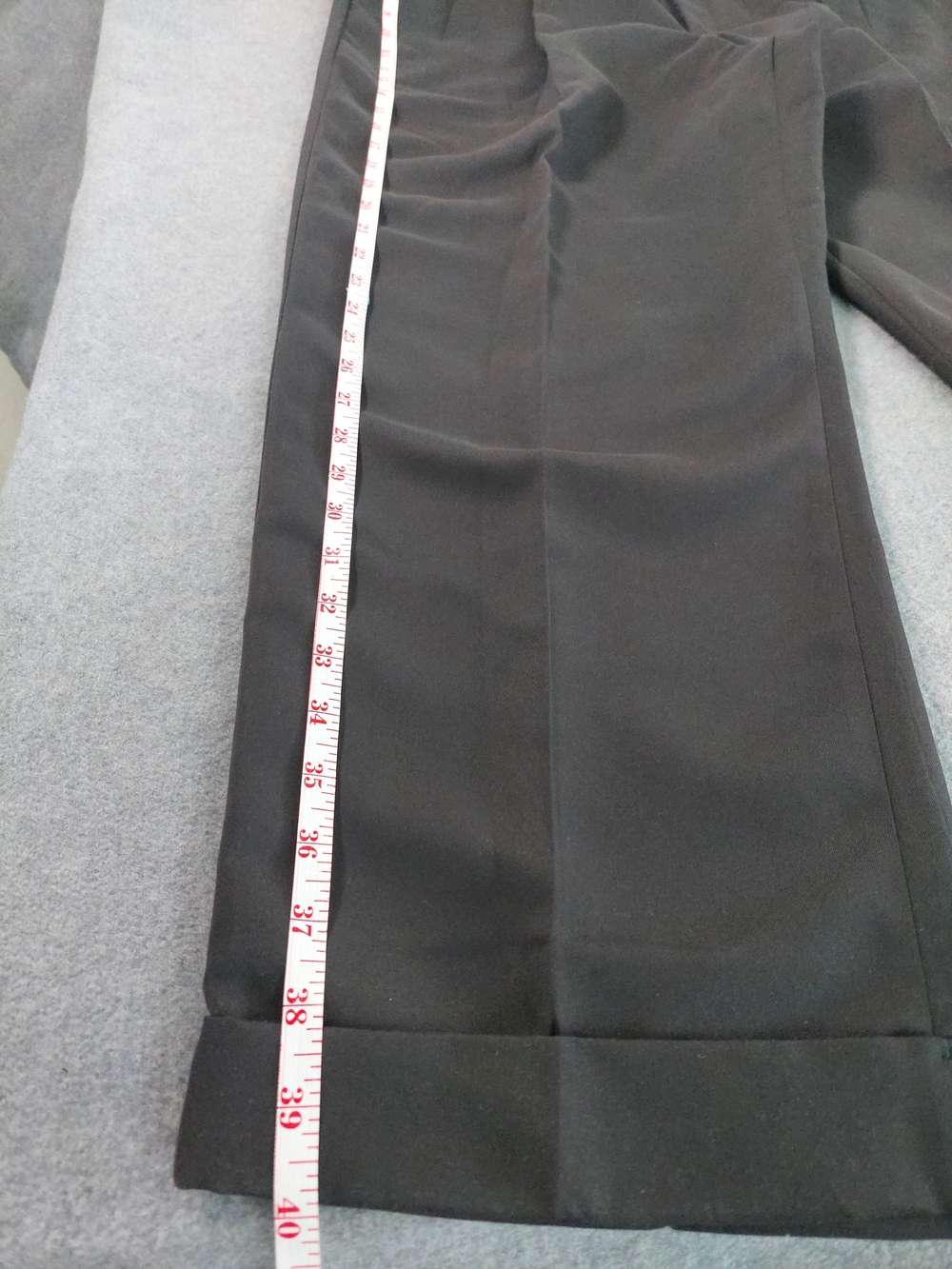 NWT Savane Comfort Plus Pleated Dress Pants Black Microfiber 36x29 Cuffed - Picture 3 of 13